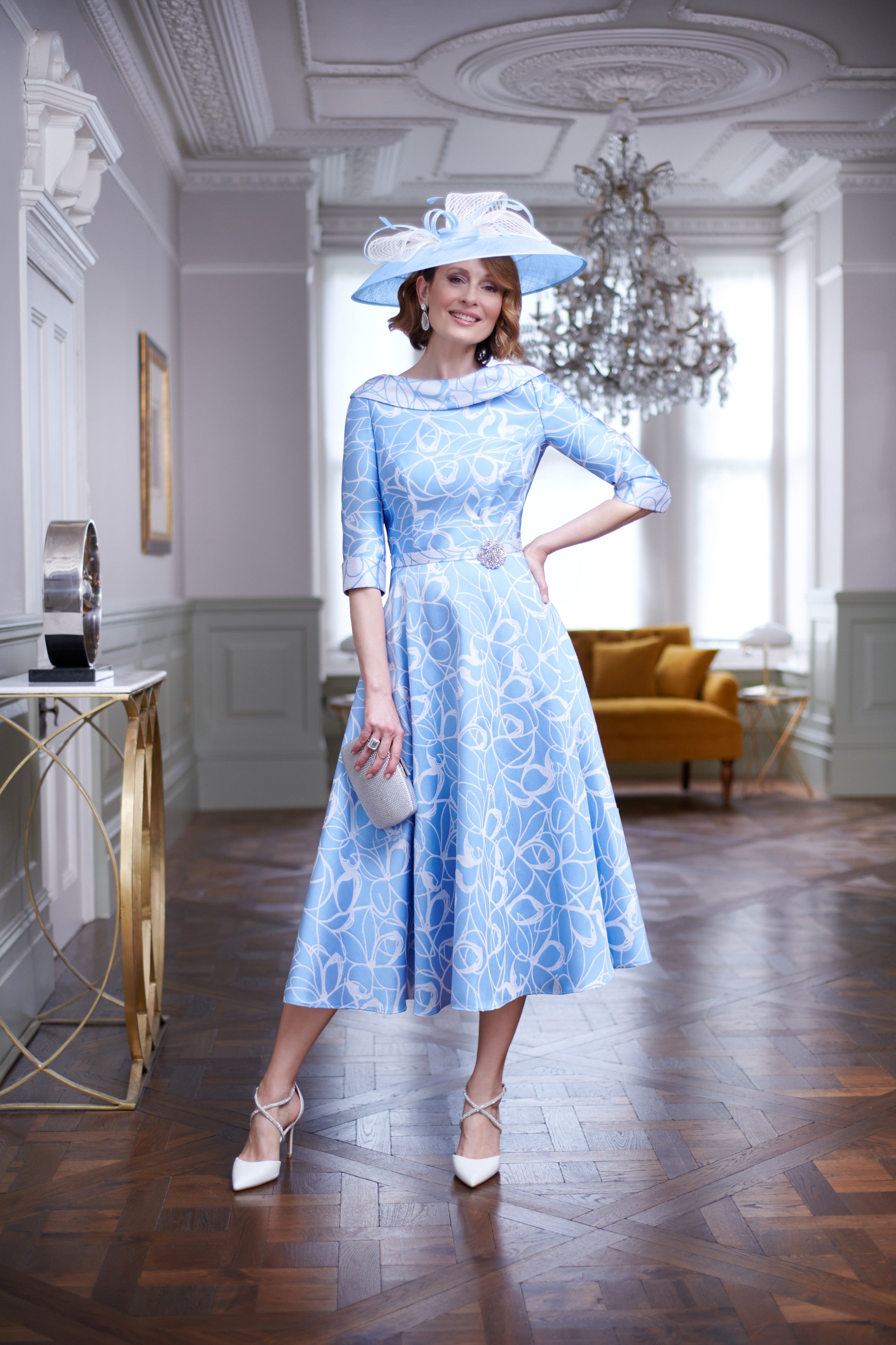 Condici Large Fascinator in Lavinia Cornflower