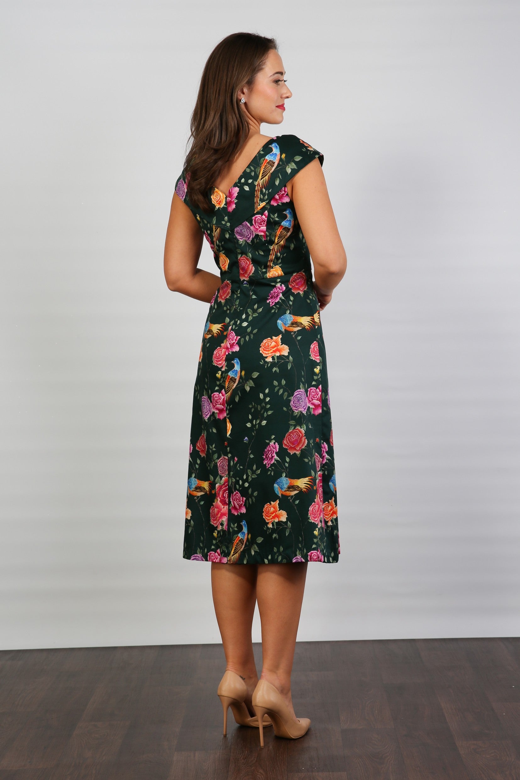 Bombshell Ruth Simple & Chic Floral Dress in Juniper Phoenix