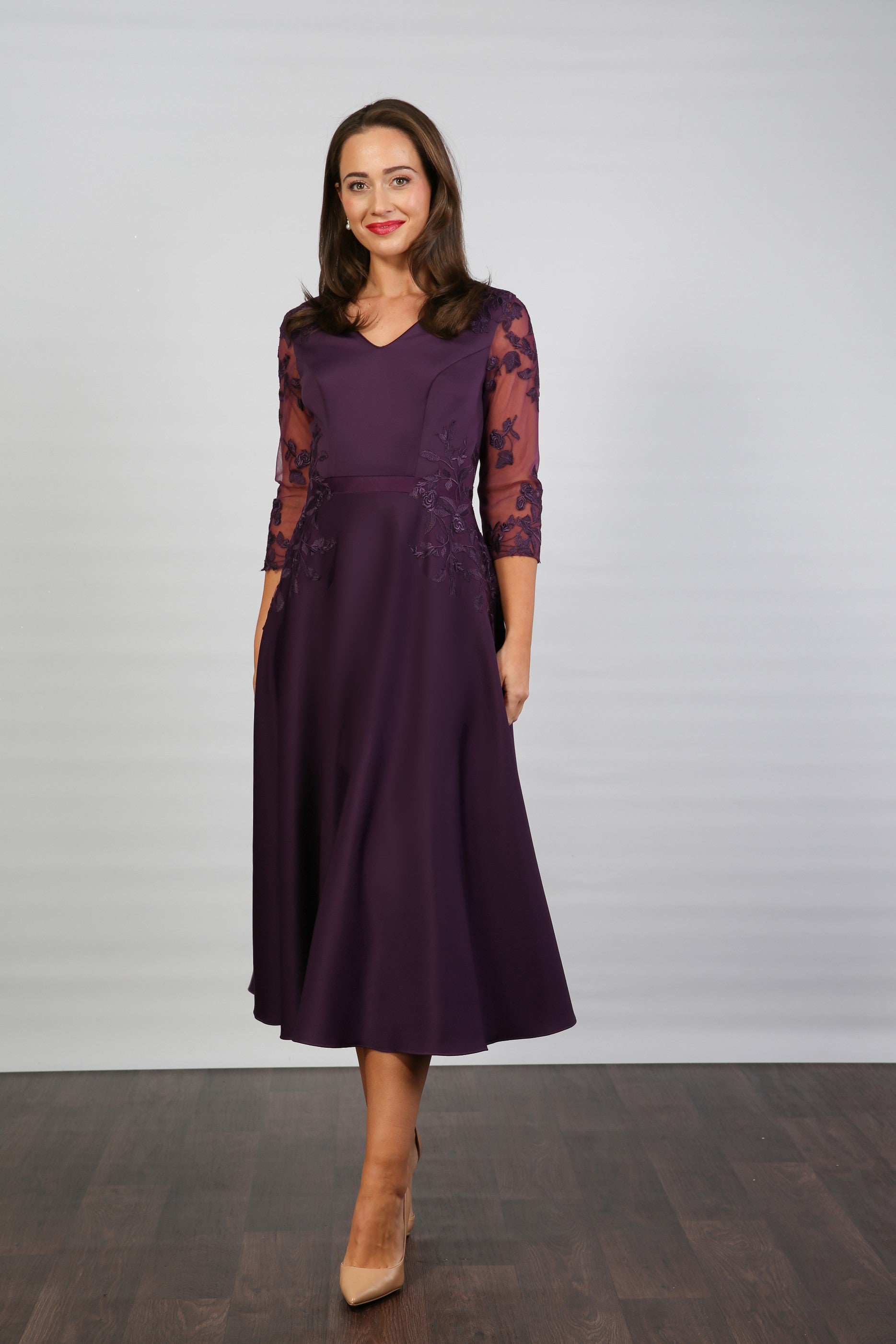 Selita Stretch Jersey Special Occasion Dress in Blackberry