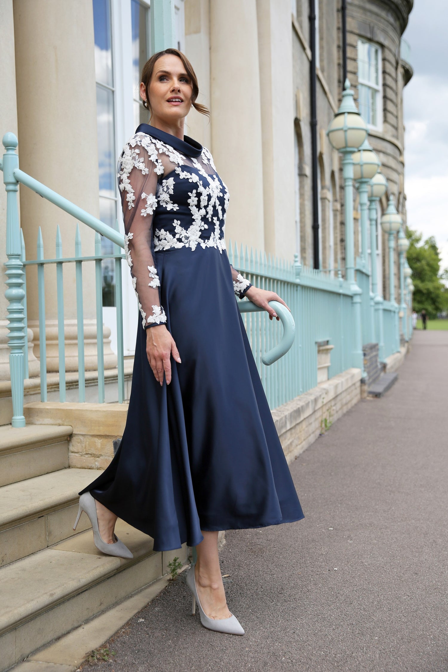 Miranda Shimmering Satin Occasion Wear Dress