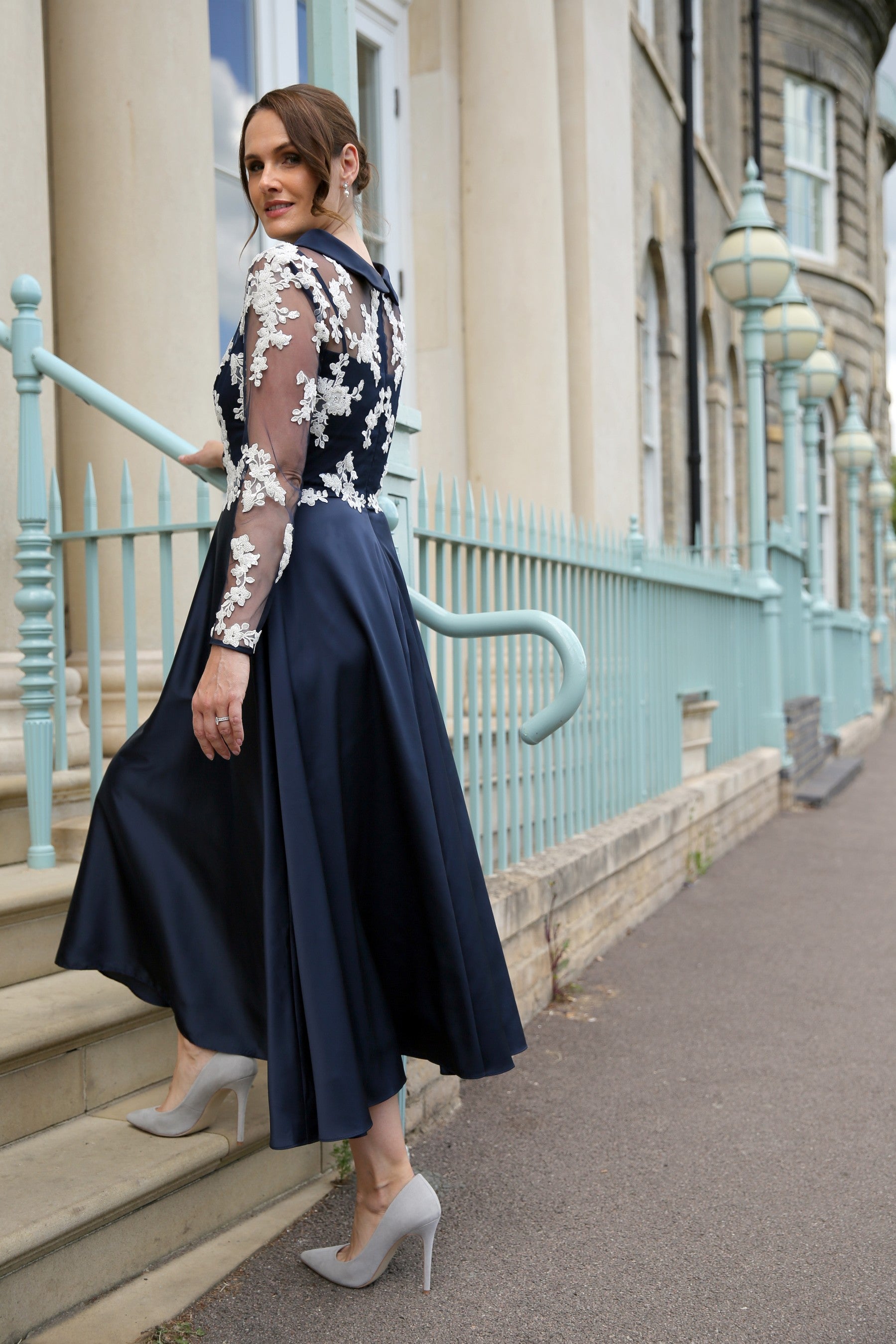 Miranda Shimmering Satin Occasion Wear Dress