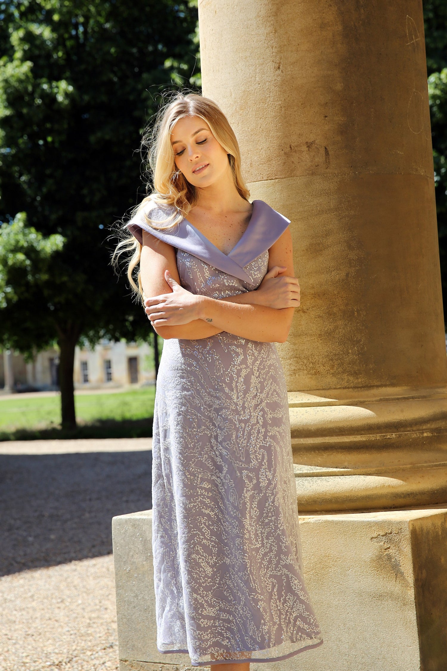 Kristina Beaded Special Occasion Dress in Hyacinth