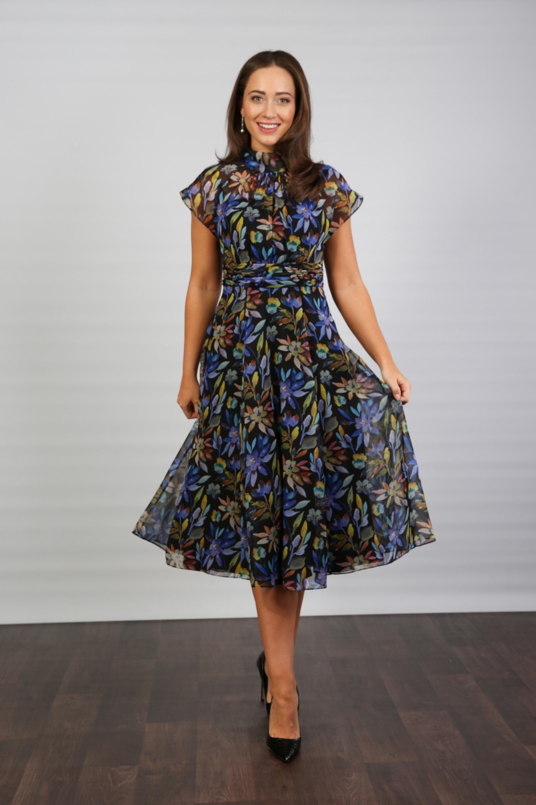 Feena Printed Chiffon Dress