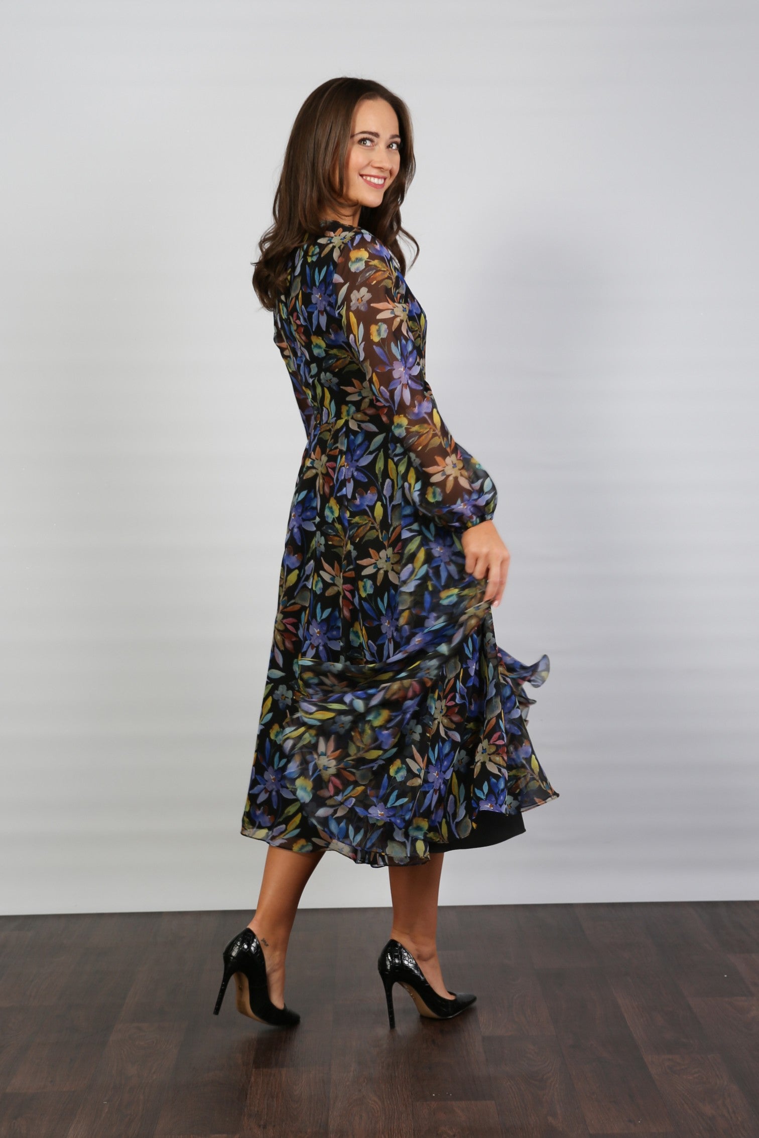 Felice Printed Chiffon Dress