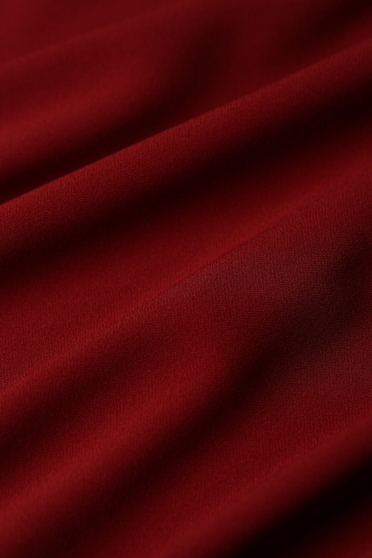 Danielle Relaxed Fit Moss Crepe Dress with Long Sleeves in Rouge Royale