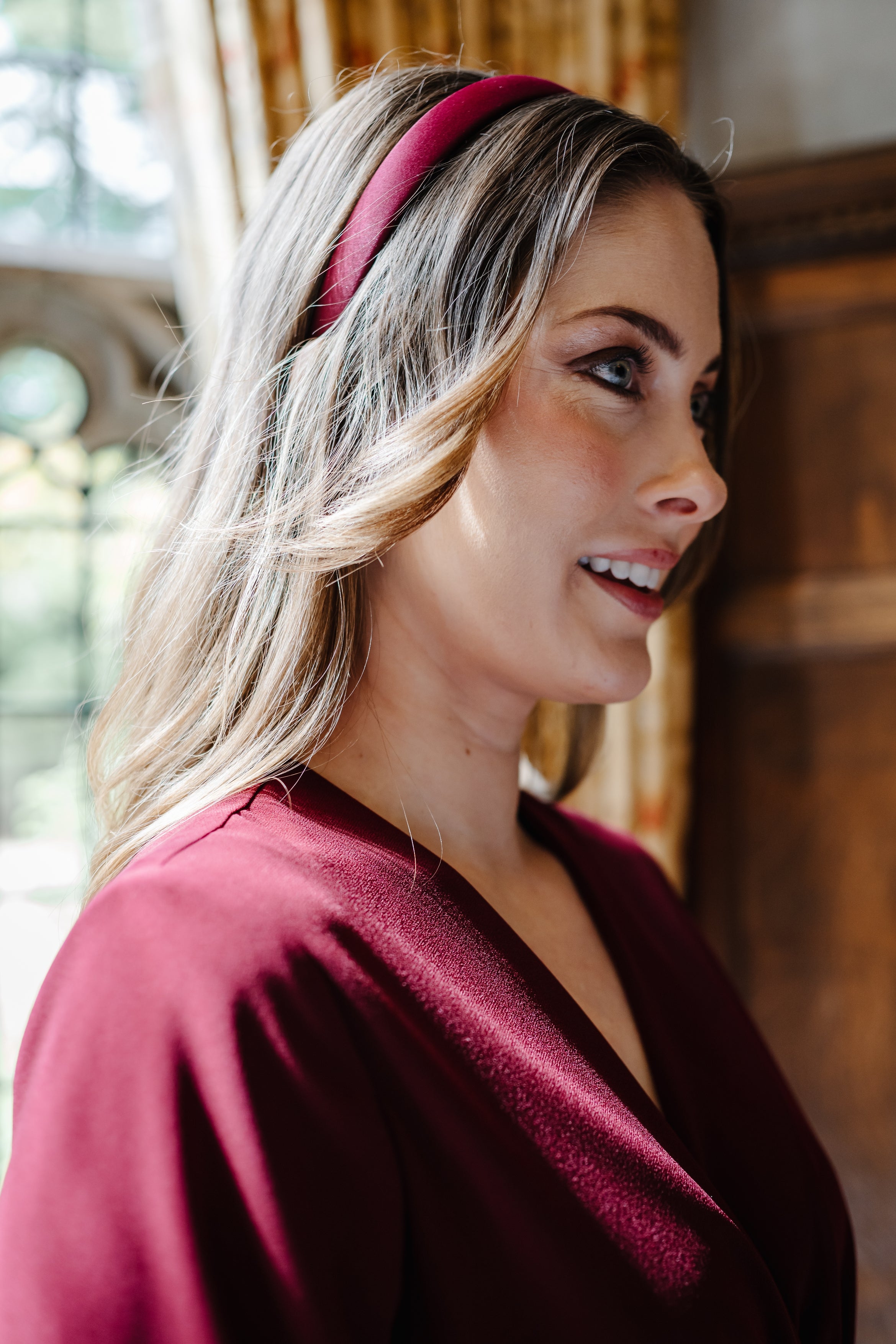 Eve Elegant Crepe Dress in Ruby