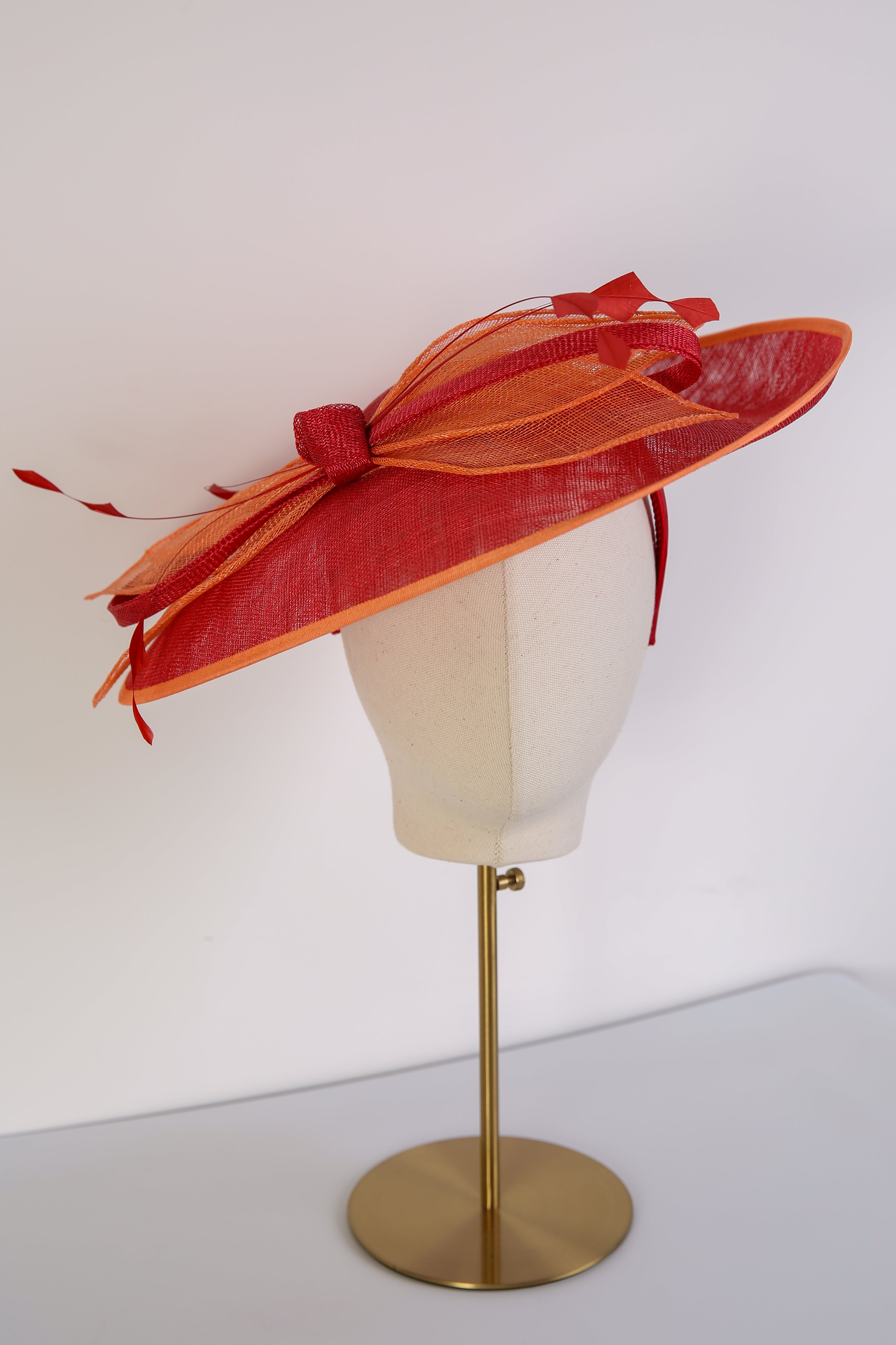 Condici Medium Fascinator in Apricot Sorbet