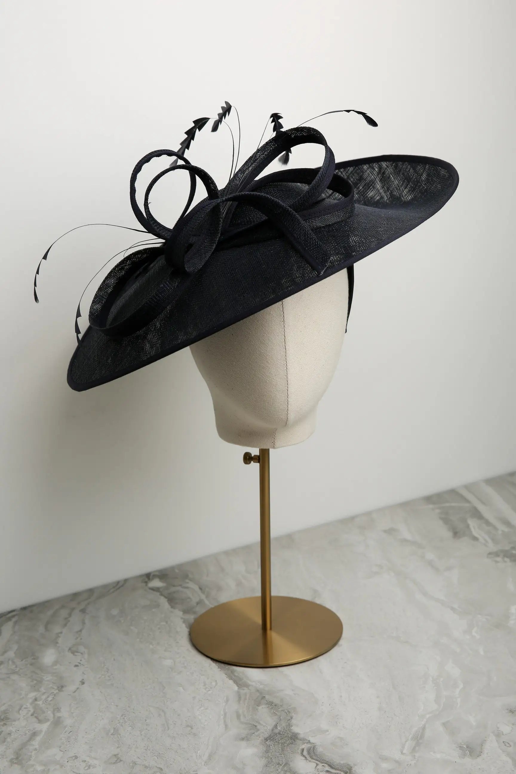 Ispirato Picture Perfect Fascinator with Coque Feathers in Navy