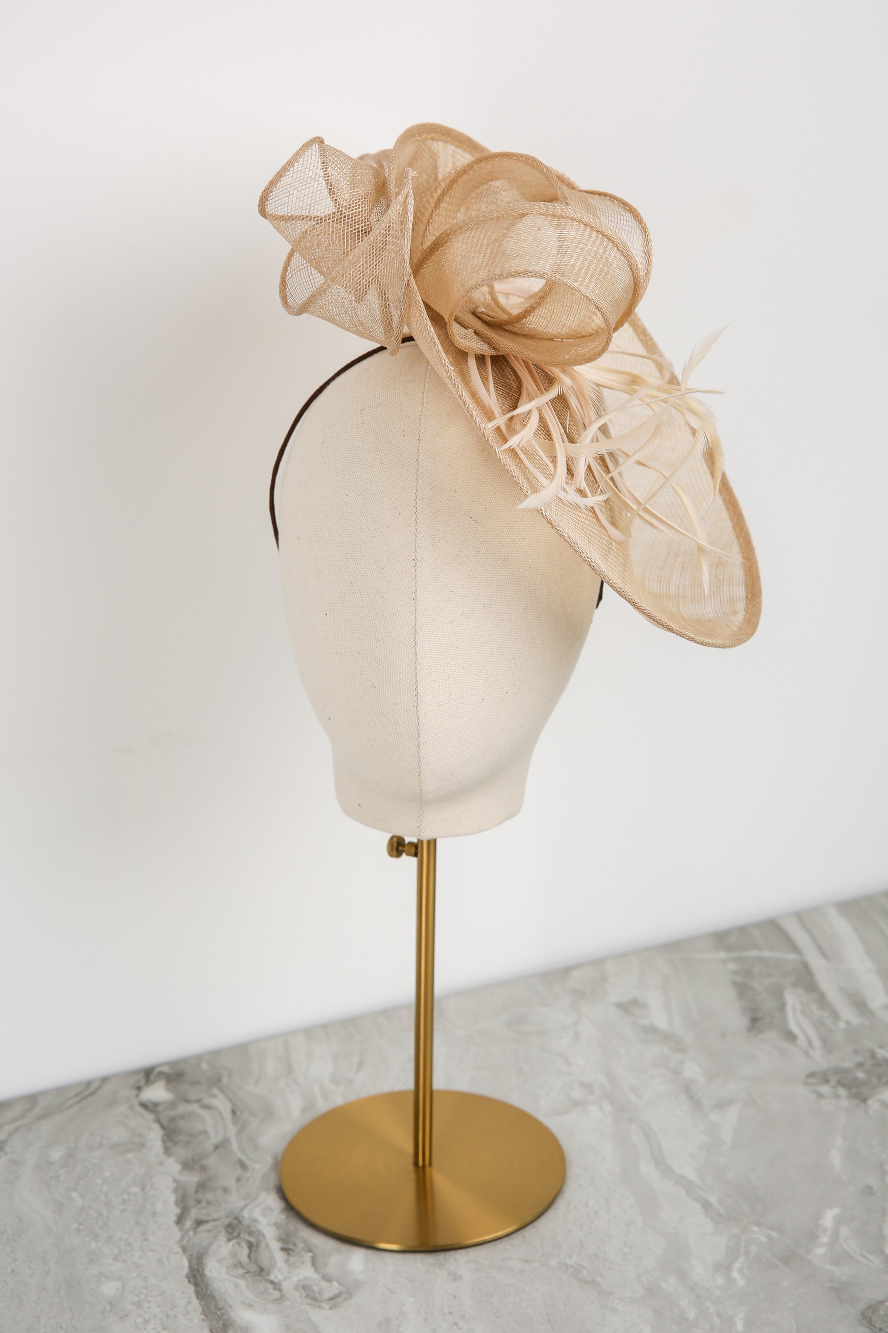 Iolanthe Fascinator in Golden Shadow