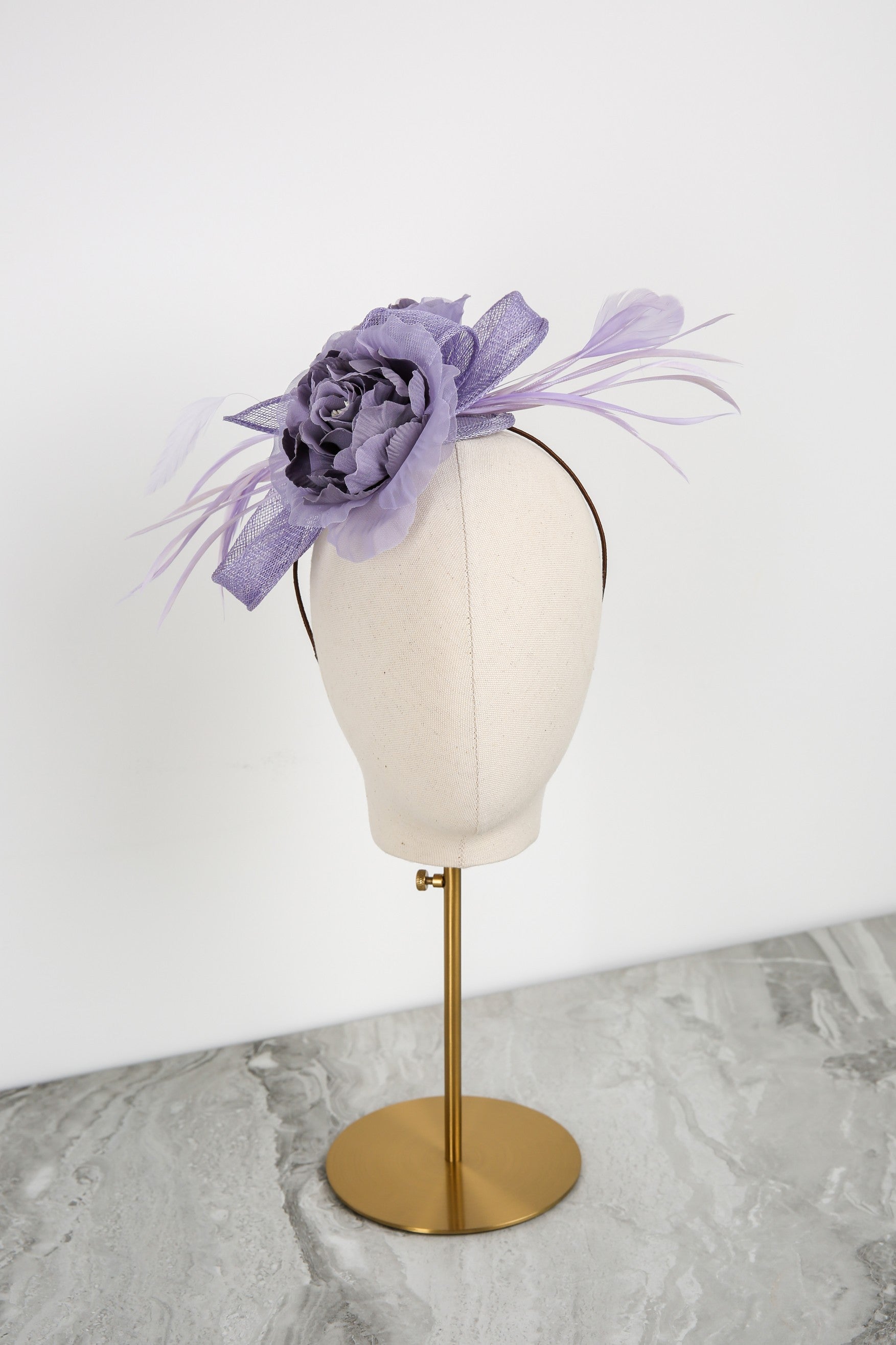 Rosalia Fascinator in Hyacinth