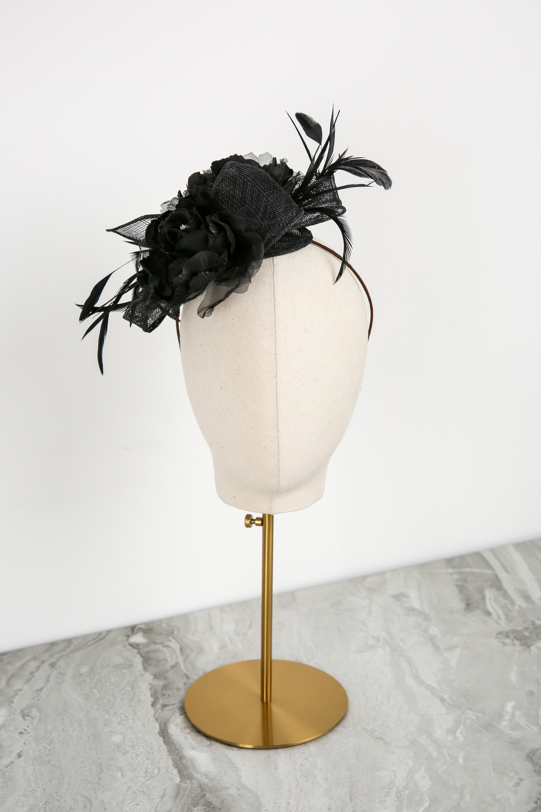 Rosalia Fascinator in Jet Black