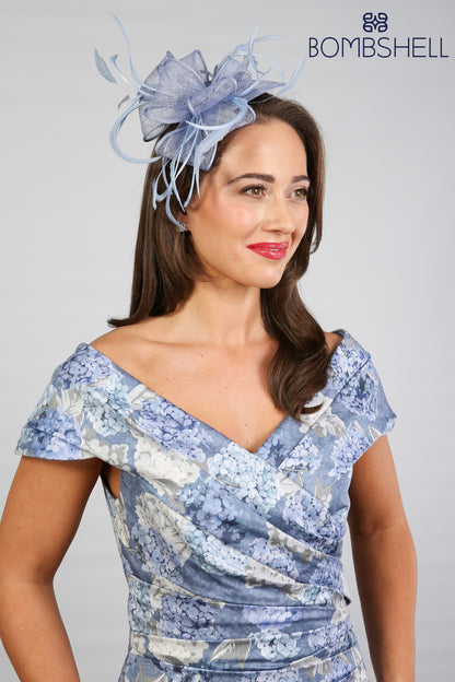 Bombshell Rhodes &quot;Look at Me&quot; Bardot Dress in Hydrangea Blue