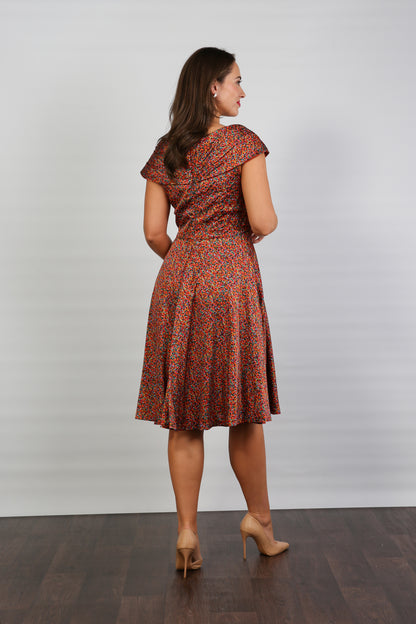 Bombshell Karlie Bardot Knee Length Dress in Confetti