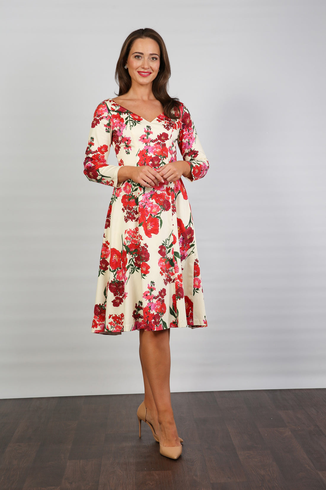 Bombshell Sears Sleek &amp; Sweet Long Sleeve Dress in Xanthe Magenta