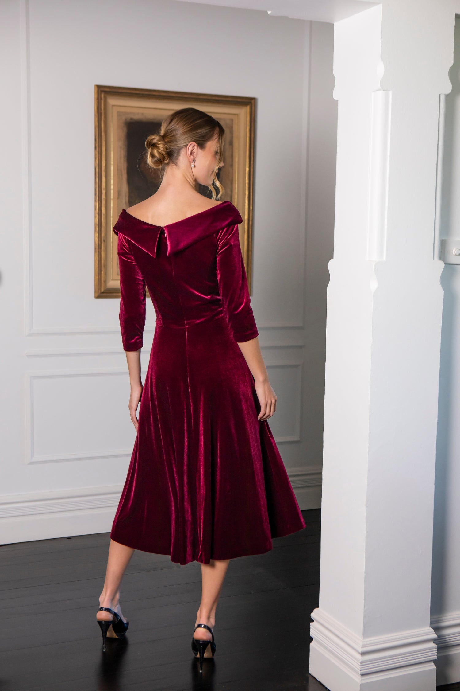 Bombshell Valentina Dress in Rich Berry