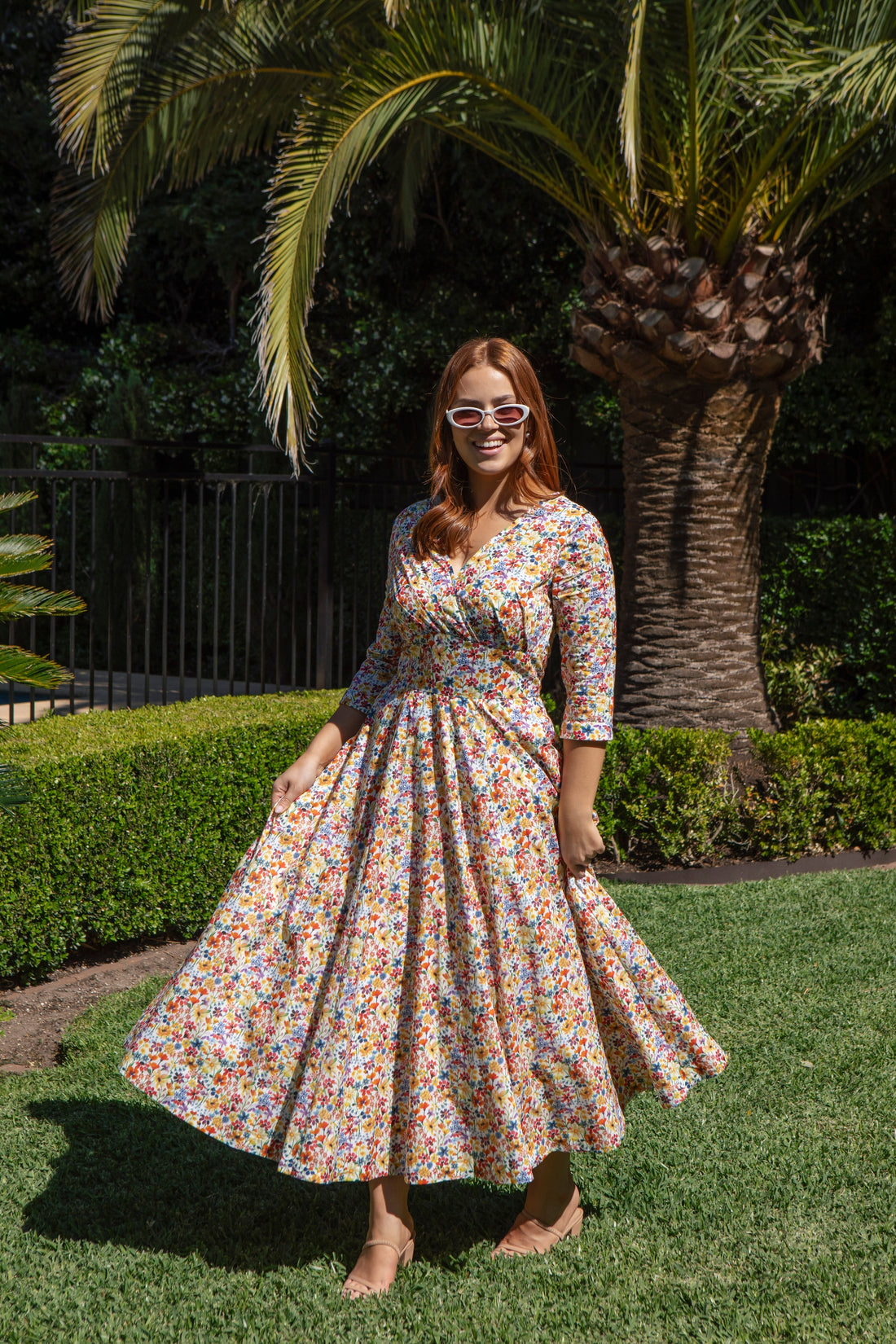 Bombshell Emma Dress Made with Liberty Tana Lawn™ Cotton in Dreams of Summer