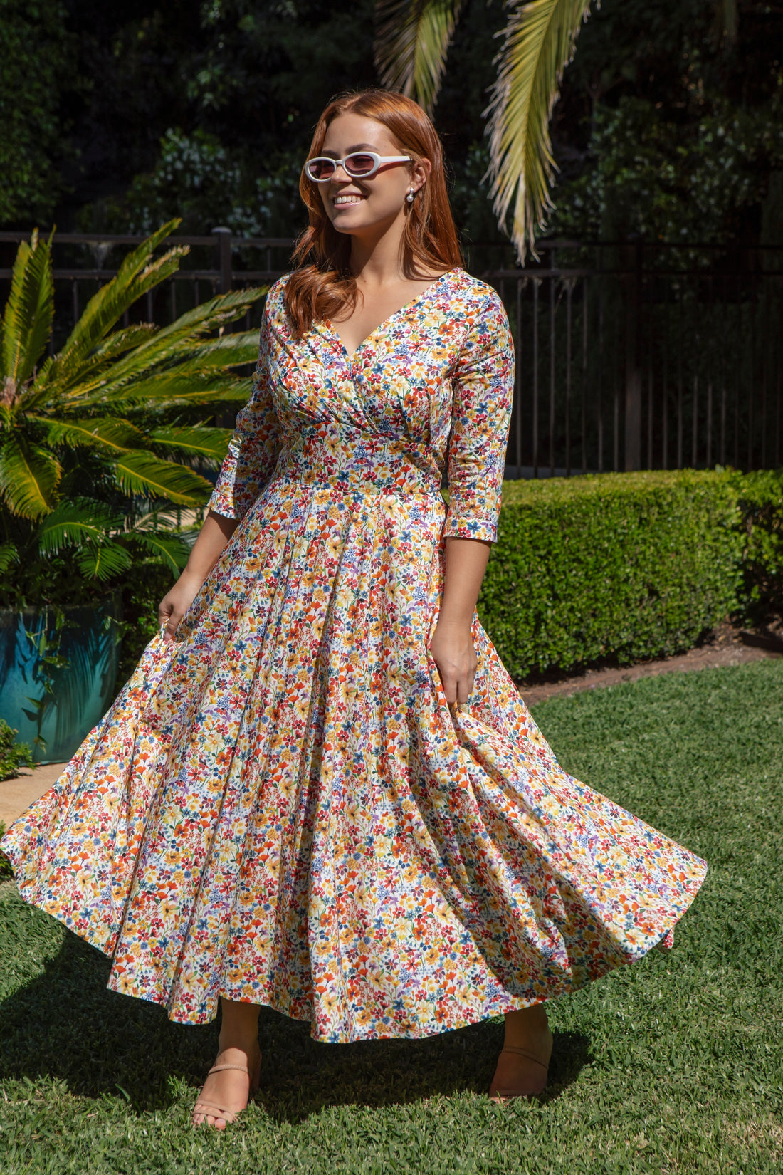 Bombshell Emma Dress Made with Liberty Tana Lawn™ Cotton in Dreams of Summer