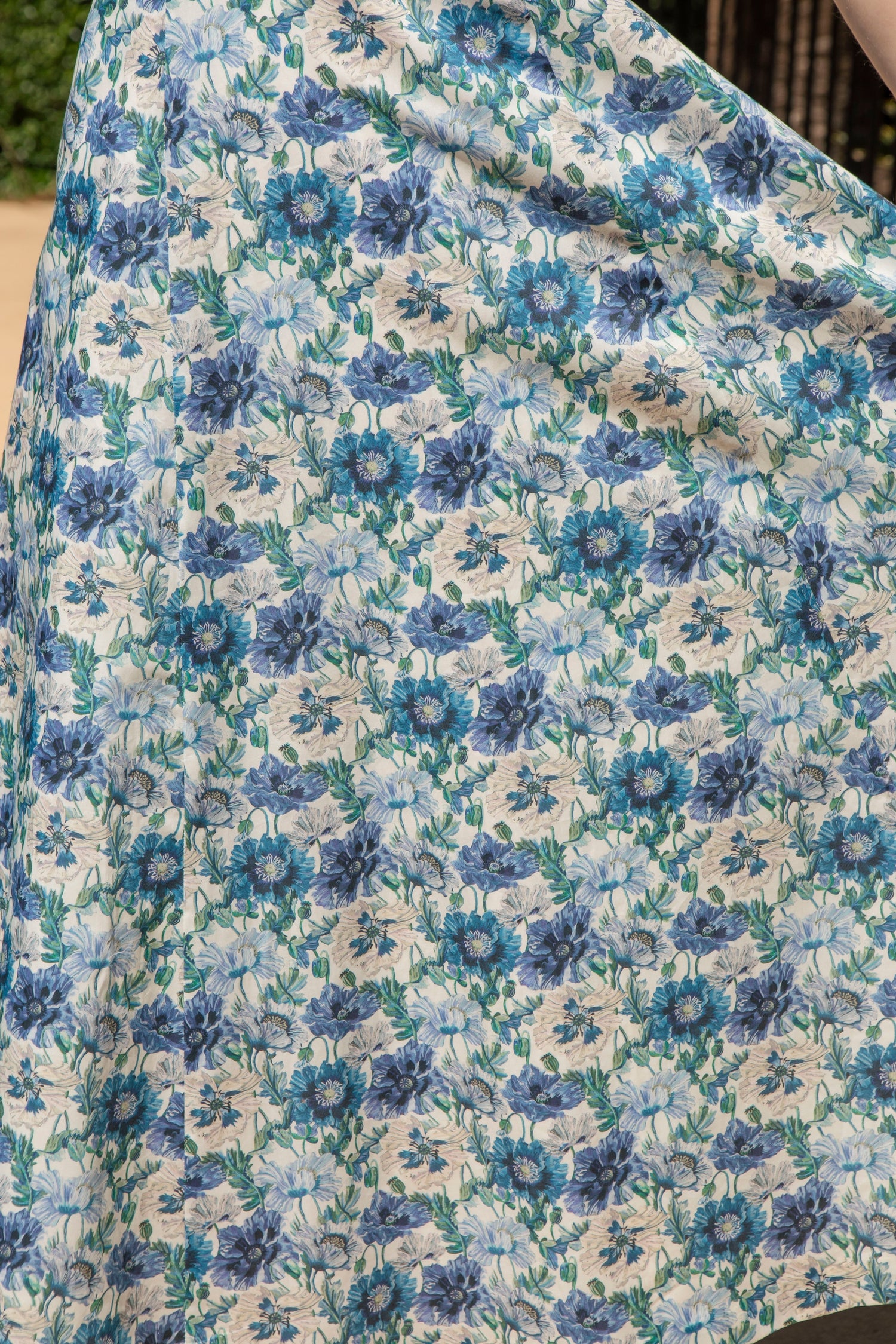 Bombshell Rebecca Dress Made with Liberty Tana Lawn™ Cotton in Poppy Amelie Blue