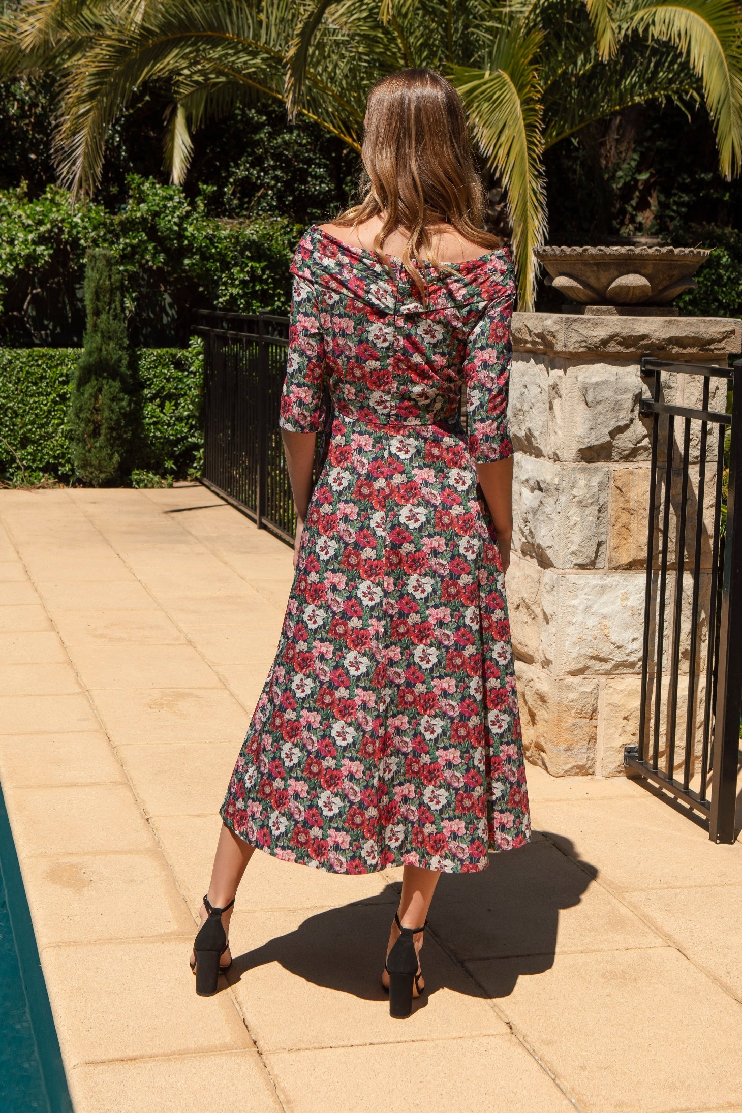 Bombshell Rebecca Dress Made with Liberty Tana Lawn™ Cotton in Poppy Amelie Red