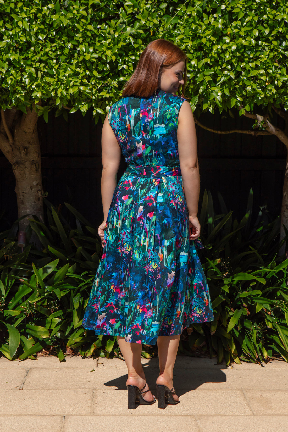 Bombshell Marcia Wrap Dress in Midnight Tropique