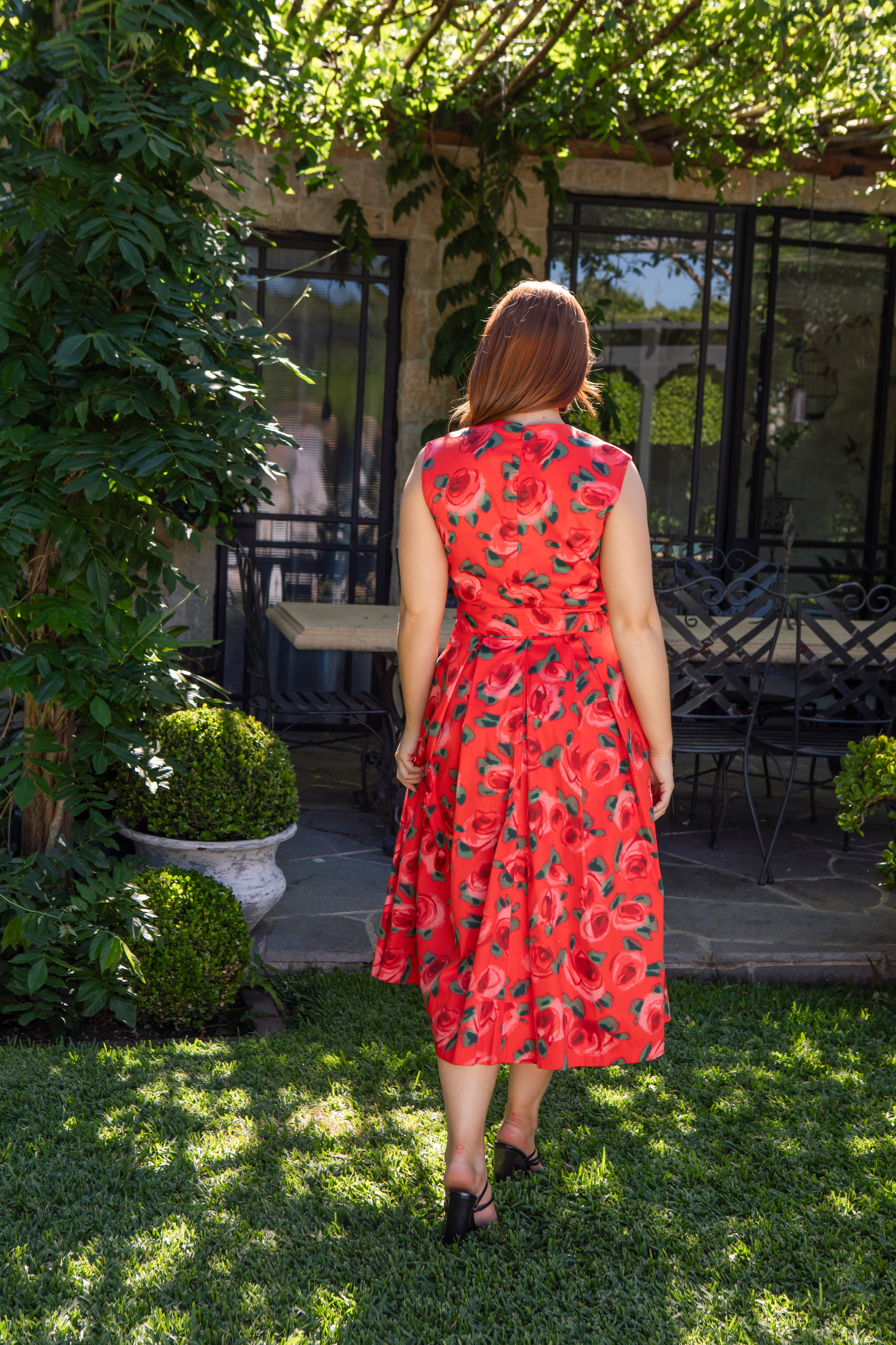 Bombshell Marcia Wrap Dress in Red Roses