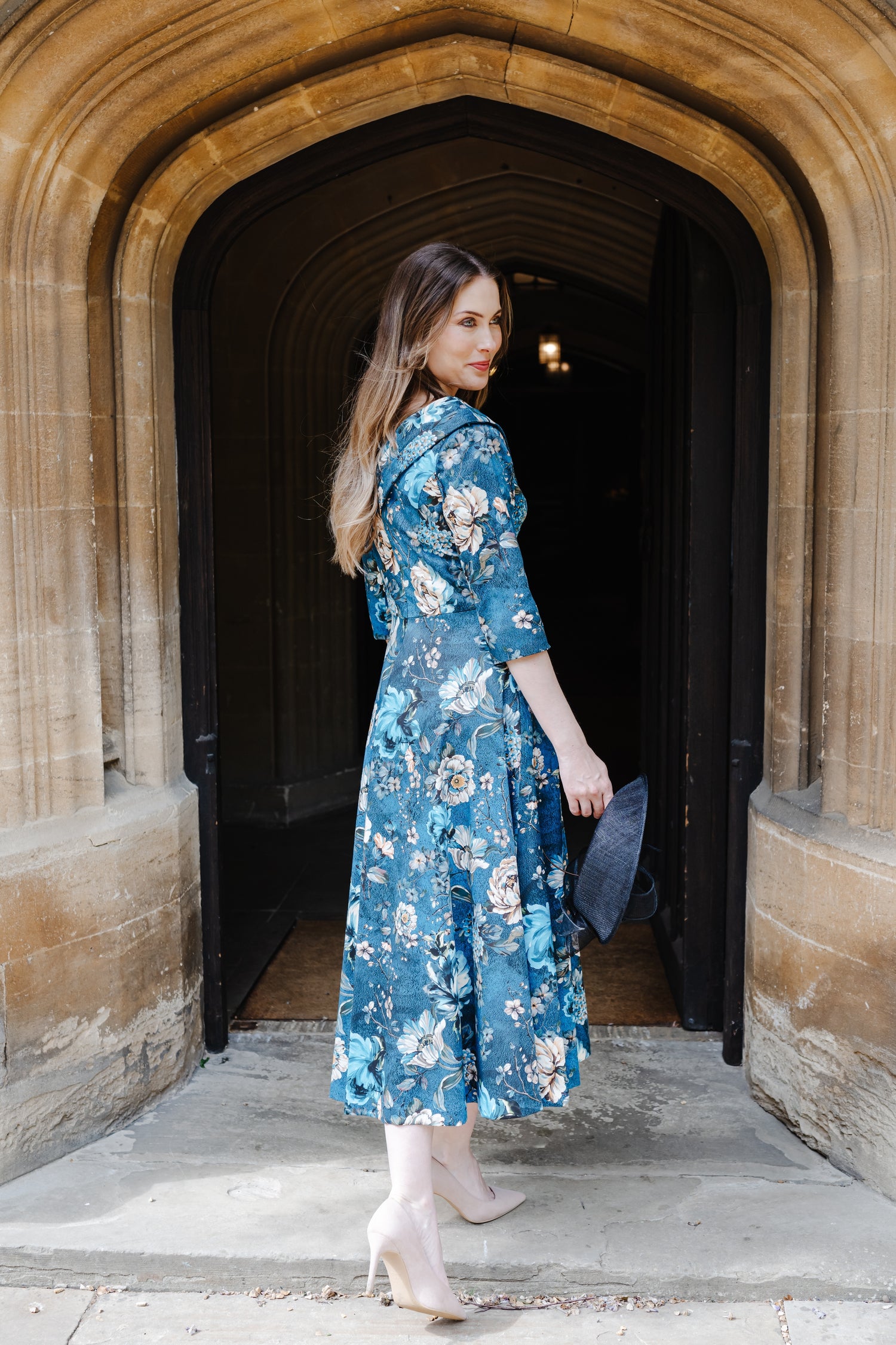 Bombshell Anderson Dress in Ianthe Teal Floral Print