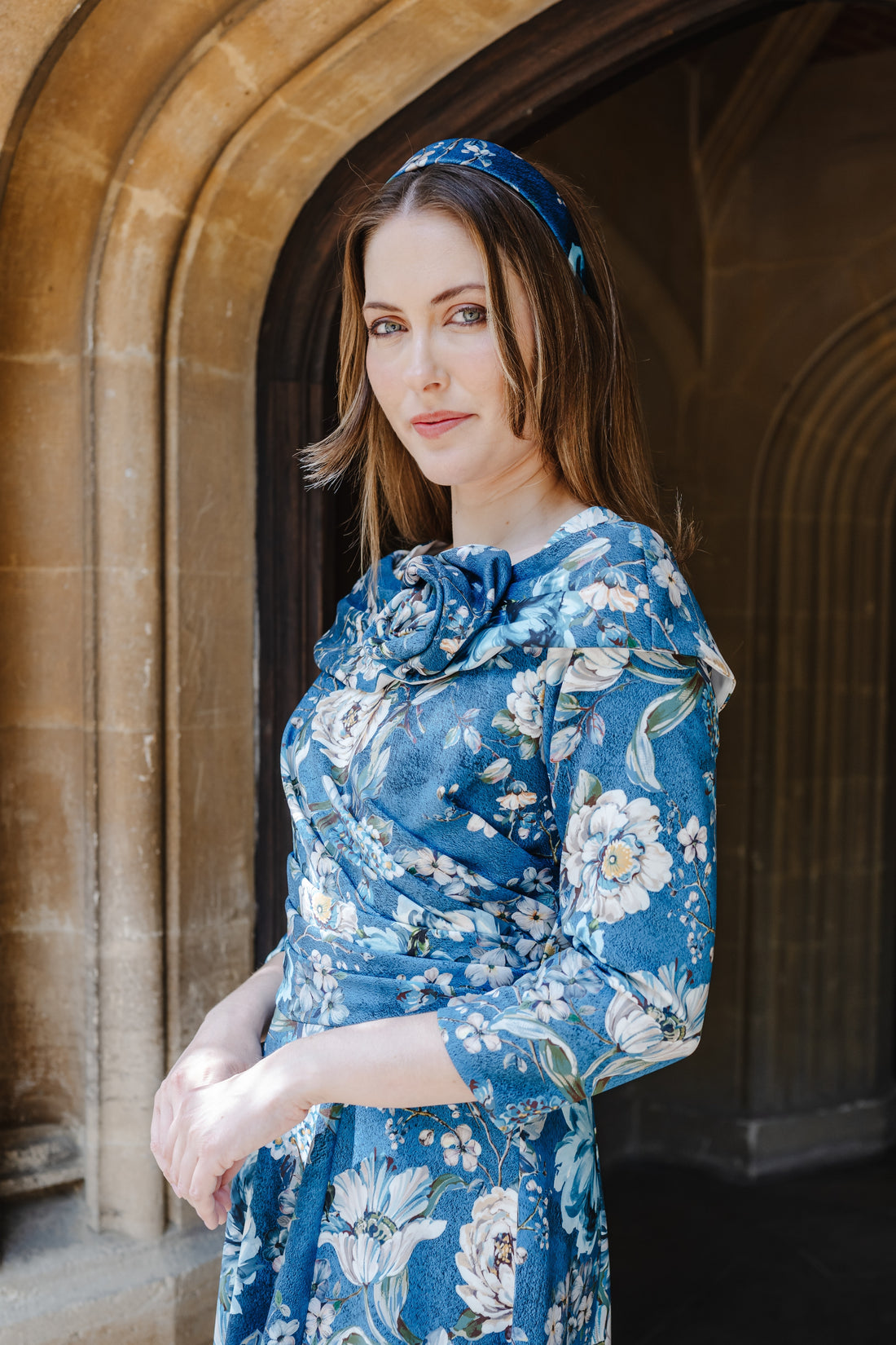 Bombshell Bette Dress in Ianthe Teal Floral Print
