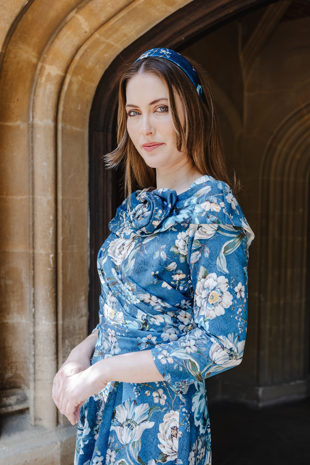 Bombshell Bette Dress in Ianthe Teal Floral Print
