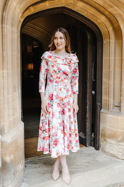 Bombshell Bette Dress in Zaria Pink Floral Print