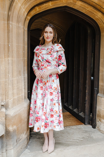 Bombshell Bette Dress in Zaria Pink Floral Print