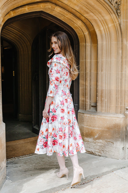 Bombshell Bette Dress in Zaria Pink Floral Print