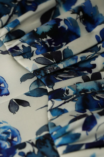 Bombshell Lauren Dress in Camellia Blue Floral Print