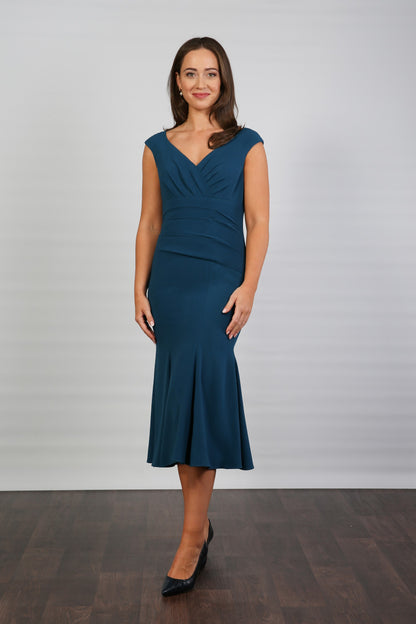 Carla Moss Crepe Dress in Ocean
