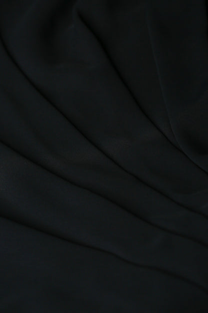 Calista Edge of the Shoulder Dress with Sleeves in Dark Navy Blue