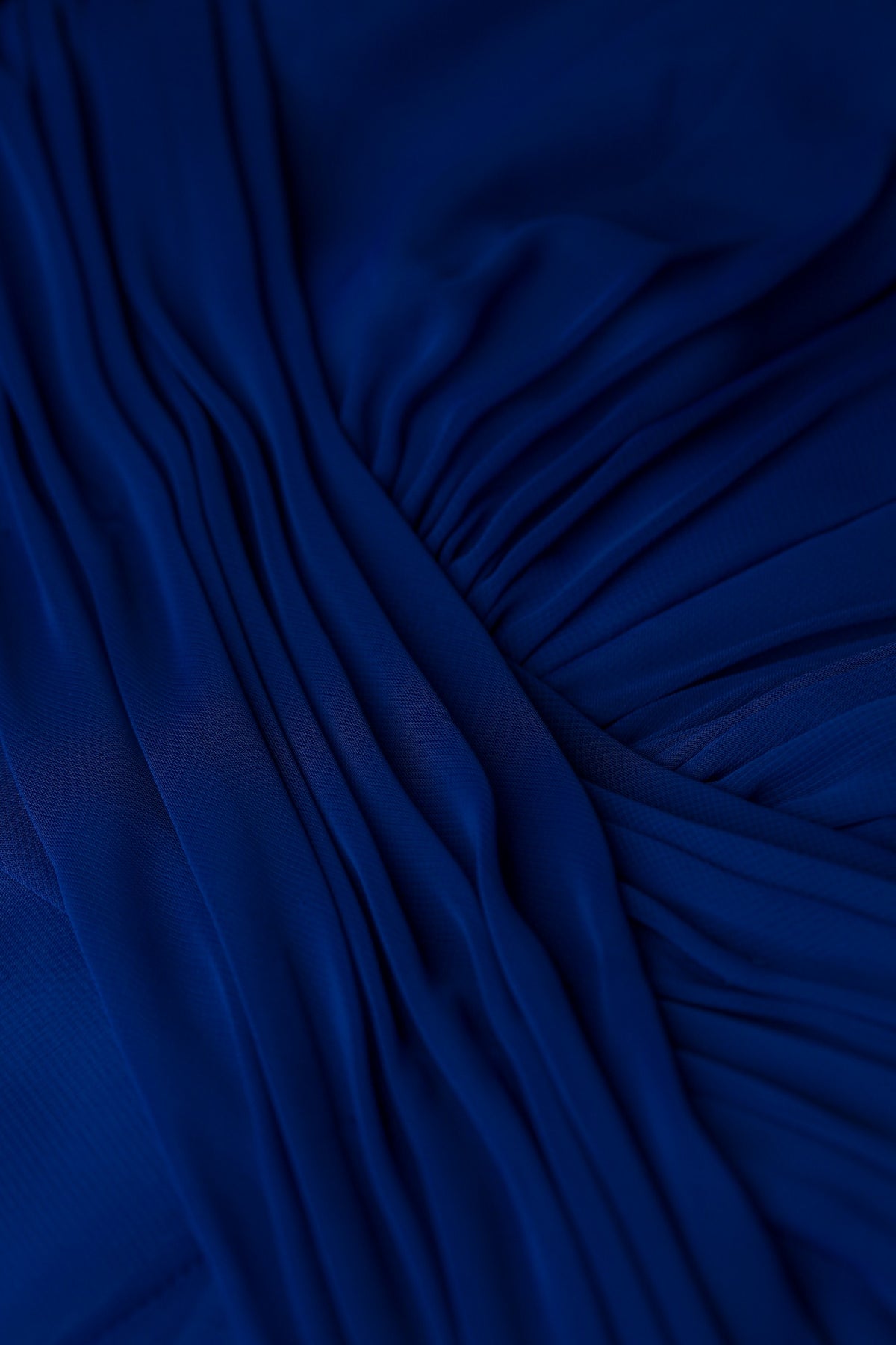 Grace Flowing Chiffon  Dress with Long Sleeves in Electric Blue