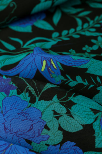 Anna Chiffon Dress in Raquel Blue