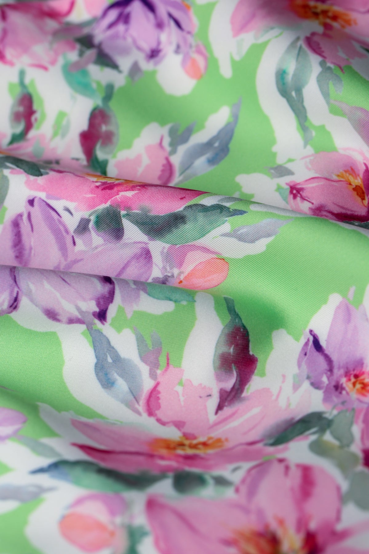 Joyce Smooth Luxe Jersey Dress with Flowing Skirt and Long Sleeves in Clematis