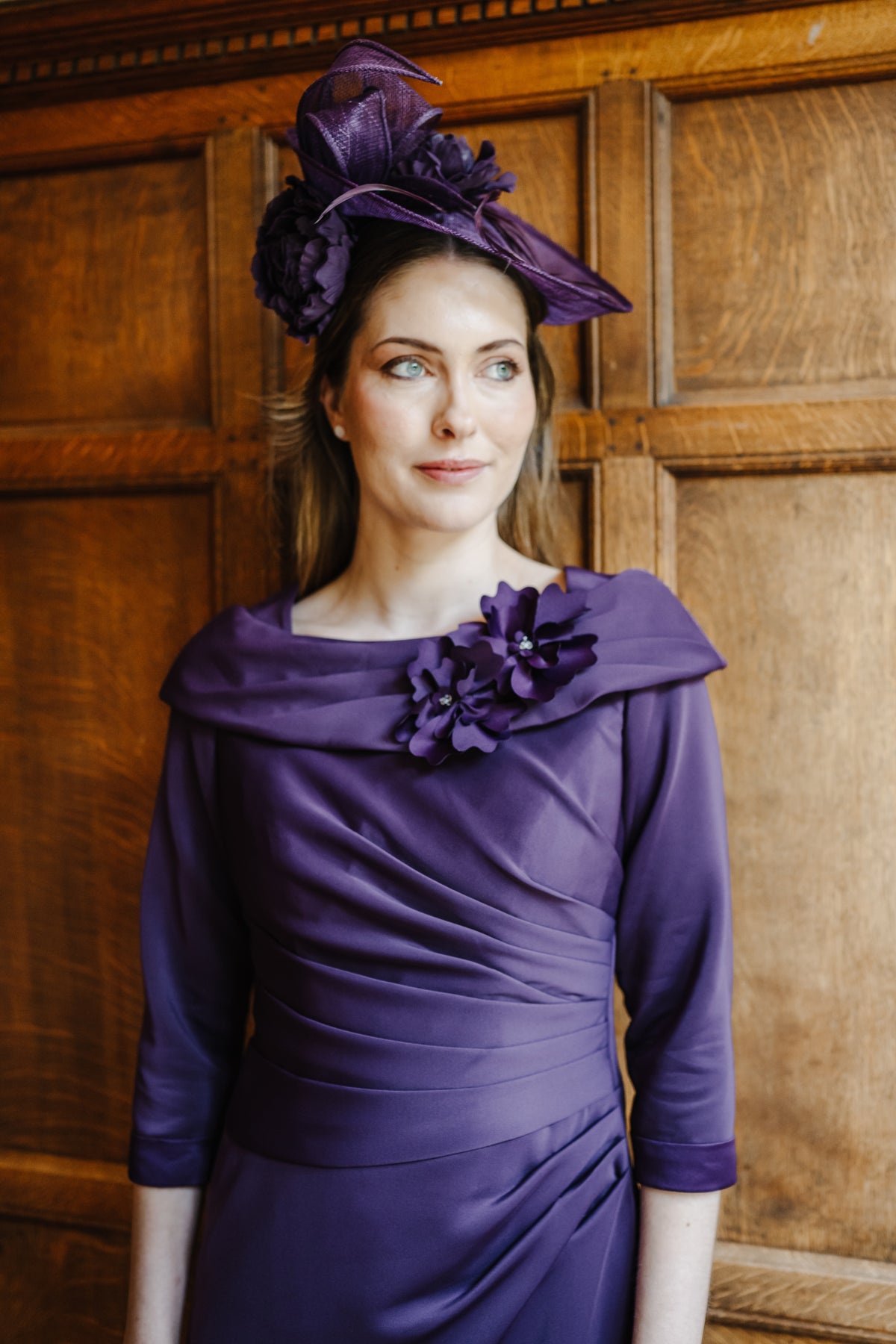 Doran Winter weight Jersey Dress with Sleeves in Blackberry
