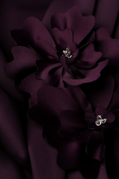 Doran Winter weight Jersey Dress with Sleeves in Blackberry