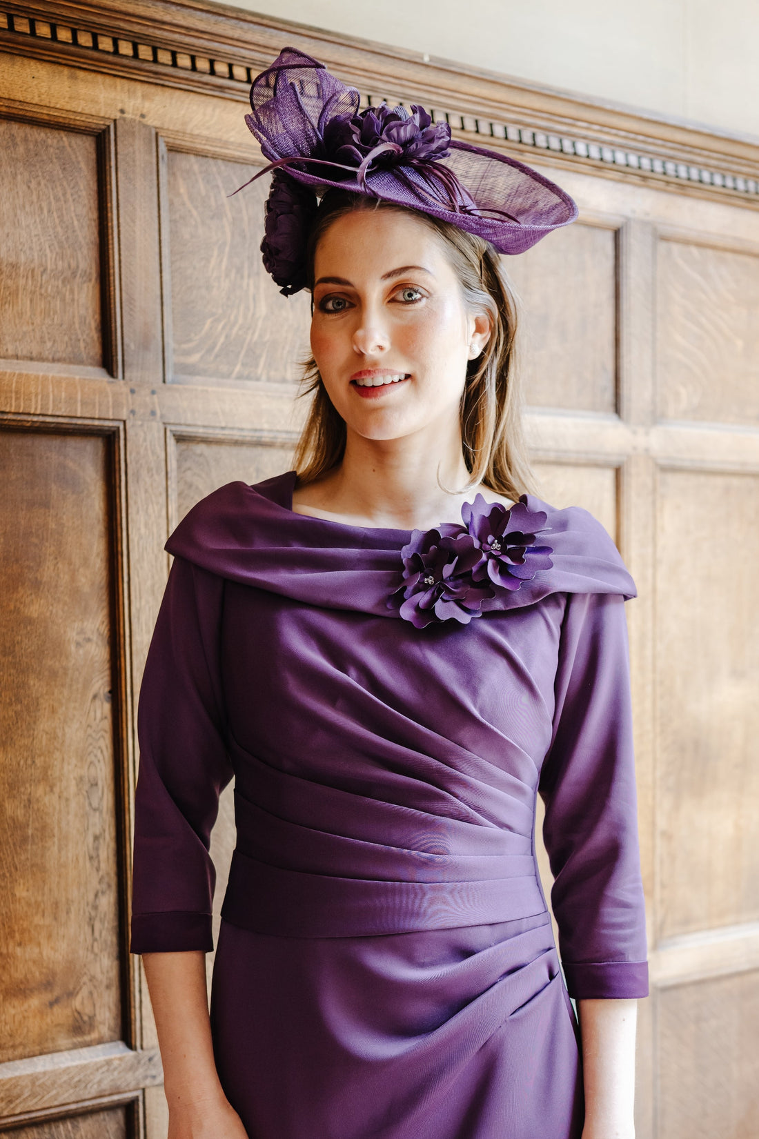 Rosemonde Fascinator in Blackberry