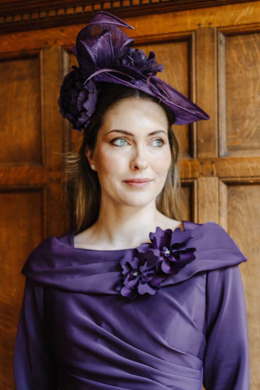 Rosemonde Fascinator in Blackberry