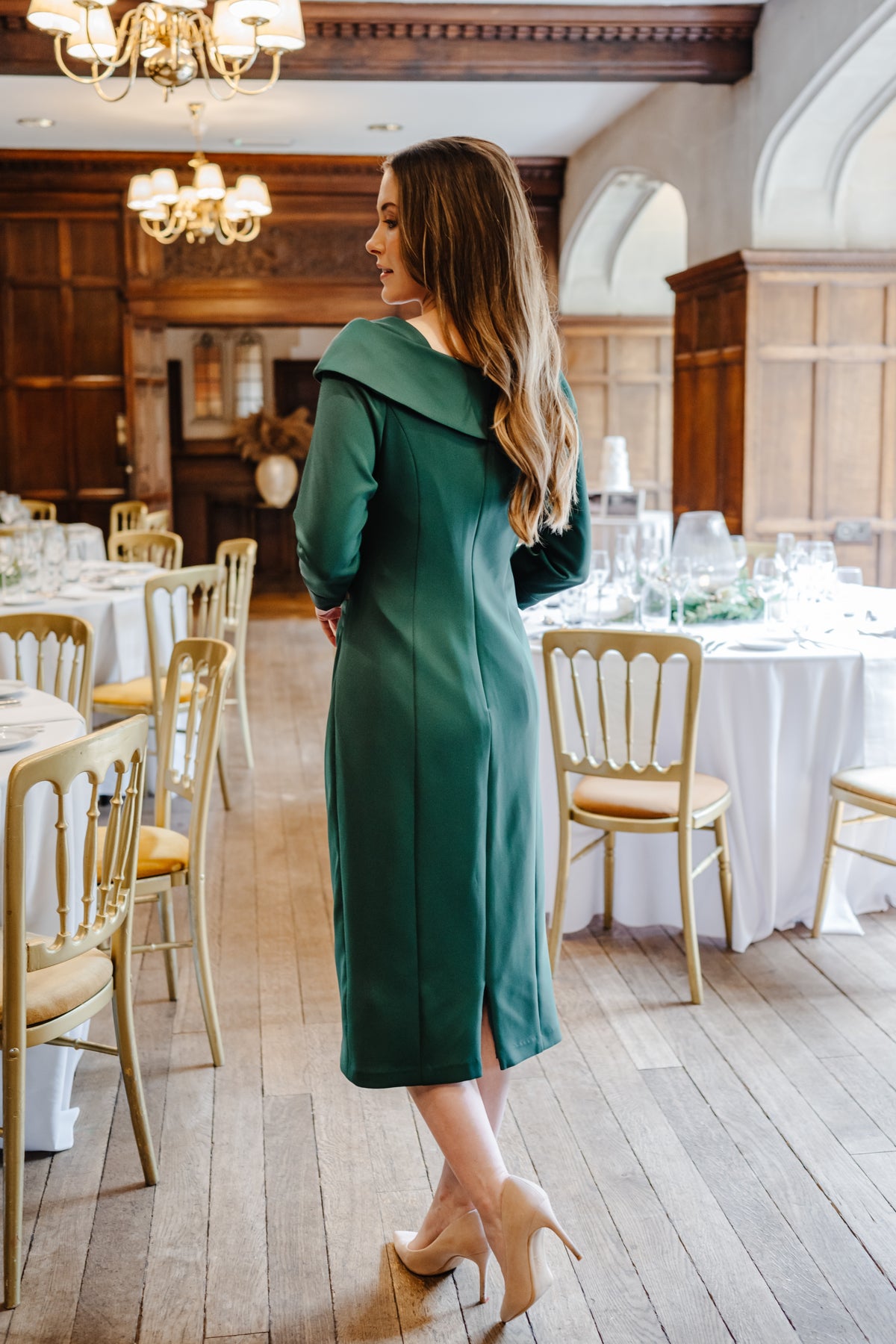 Doran Winter weight Jersey Dress with Sleeves in Juniper