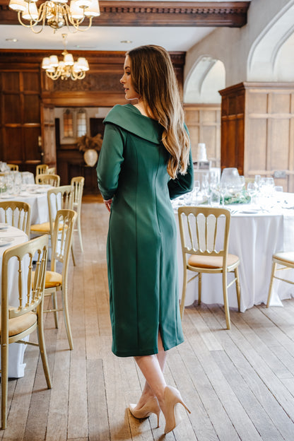 Doran Winter weight Jersey Dress with Sleeves in Juniper