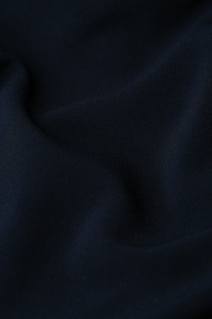 Clara Floaty Crepe Dress with Short Sleeves in Dark Navy