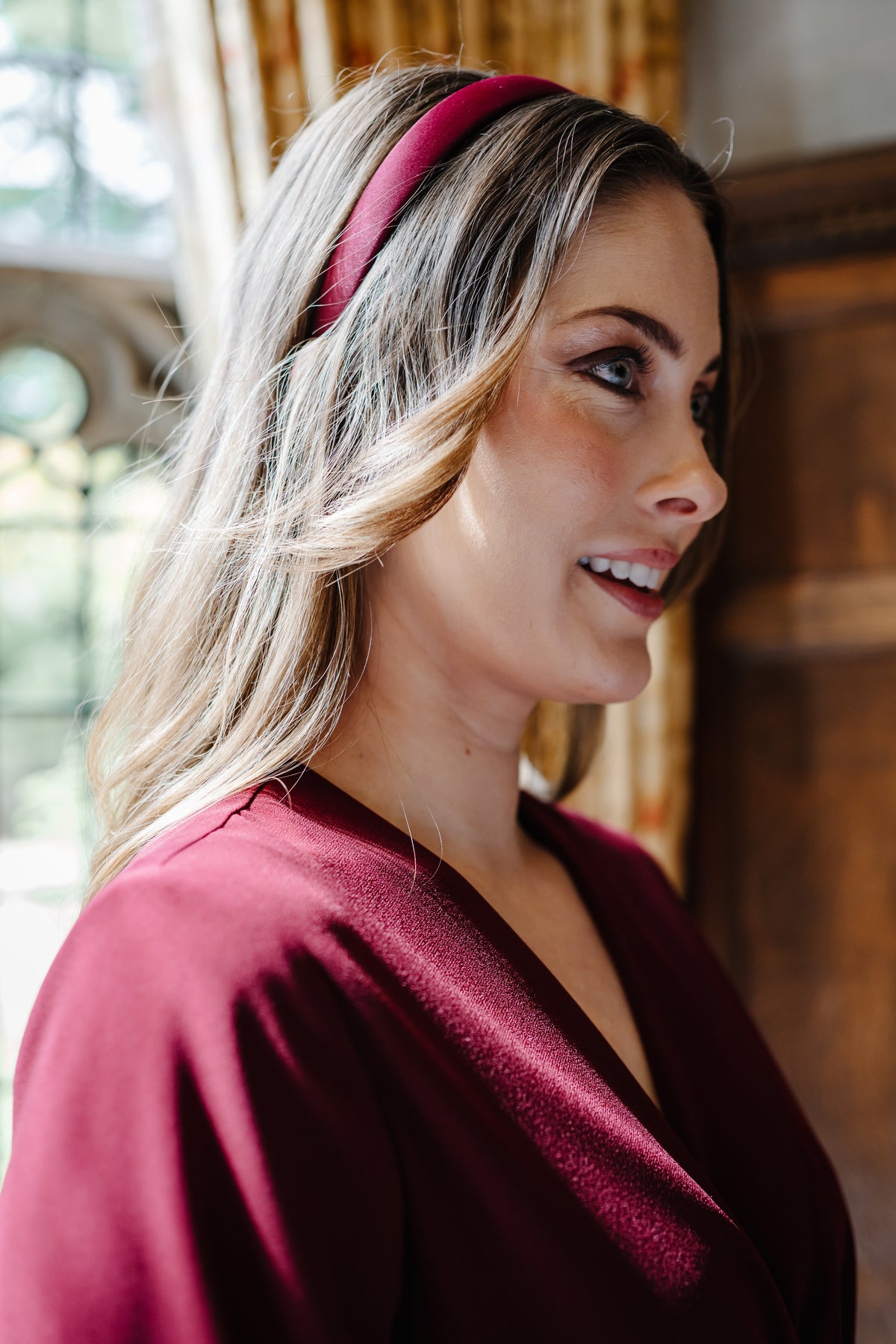 Eve Elegant Crepe Dress in Ruby