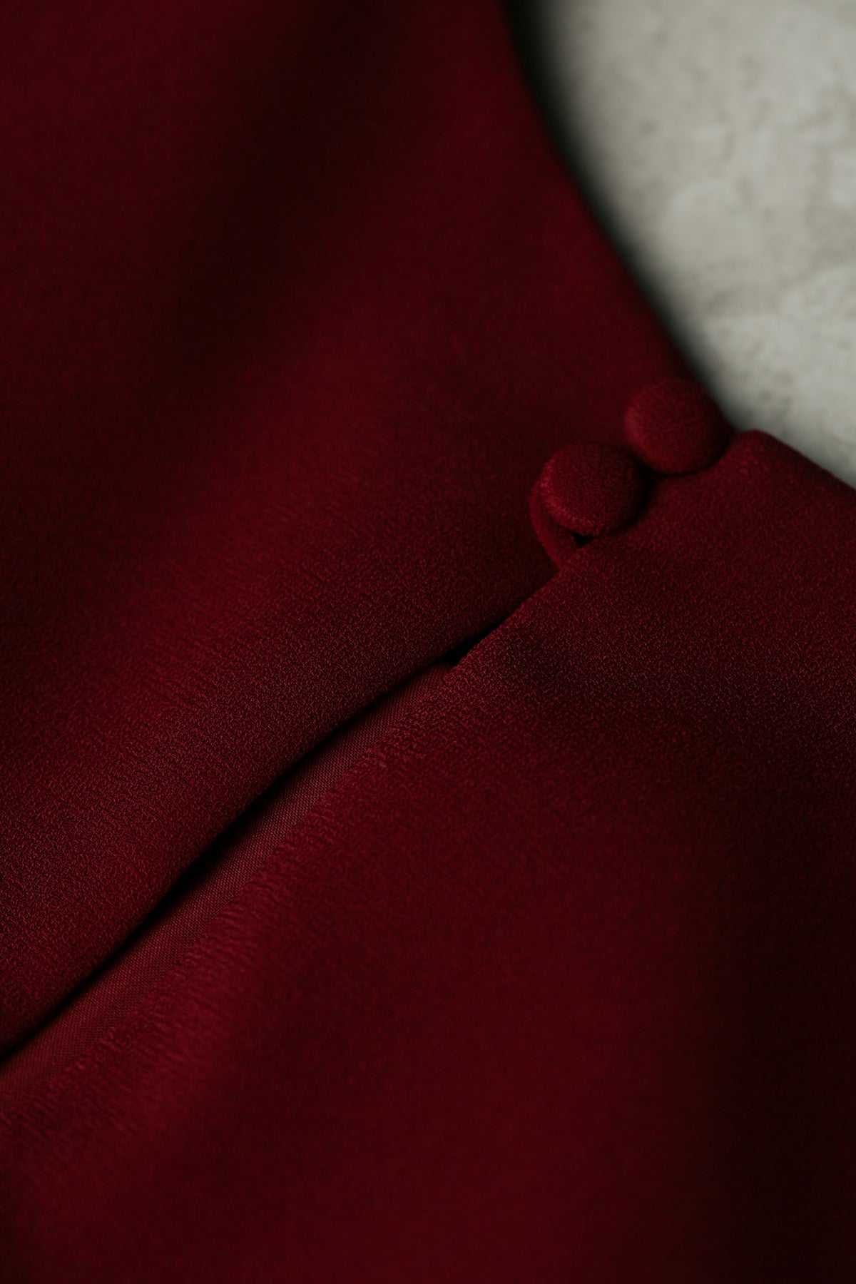 Rianne New Soft Embroidered High Neck Dress in Ruby