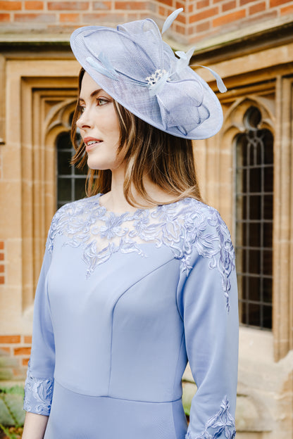 Aurora Fascinator in Wedgewood