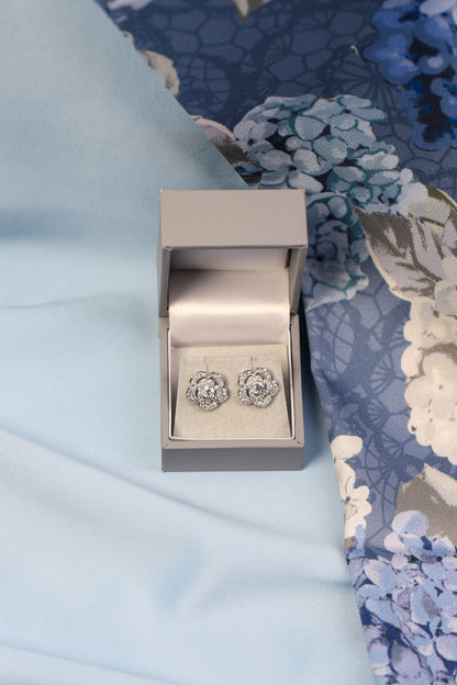 Crystal Rose Stud Earrings