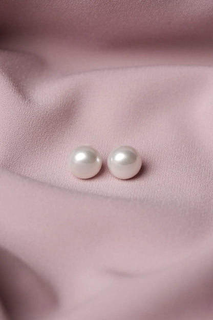 12mm Simulated Pearl Bouton Earrings