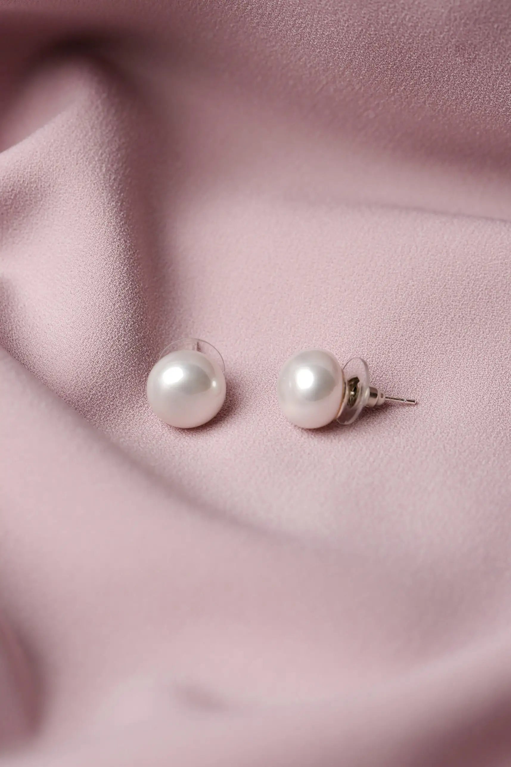 12mm Simulated Pearl Bouton Earrings